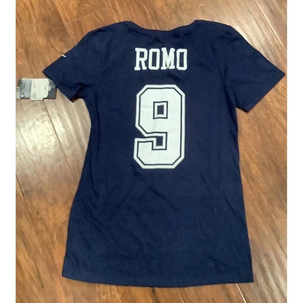 Tony Romo 9 Dallas Cowboys Nike Womens Pride 2 T-Shirt Blue Short Sleeve Tee S